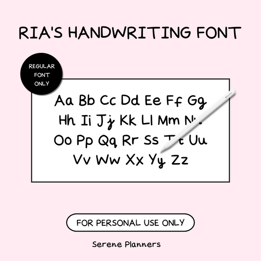 Ria’s Handwriting Font