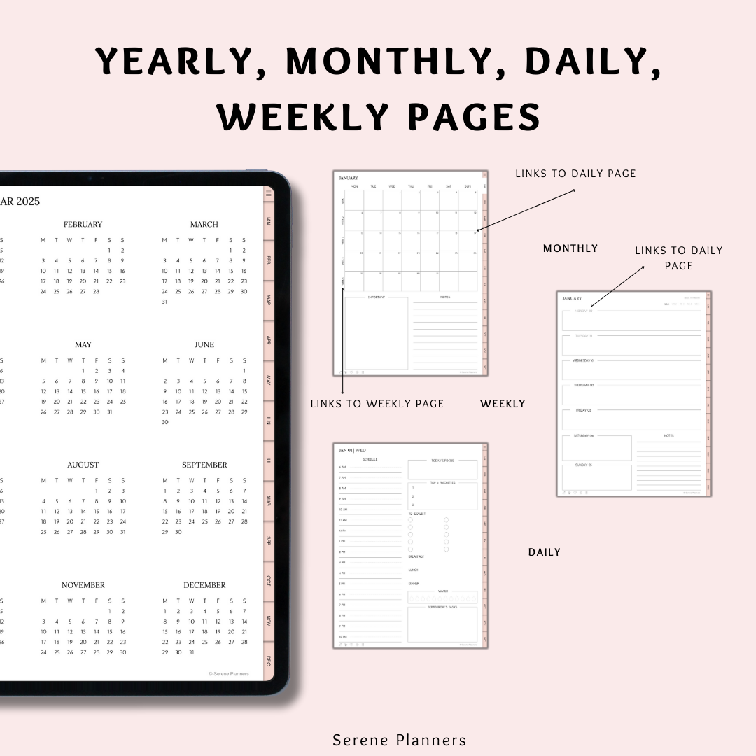 2025 Minimalistic Planner - Pink