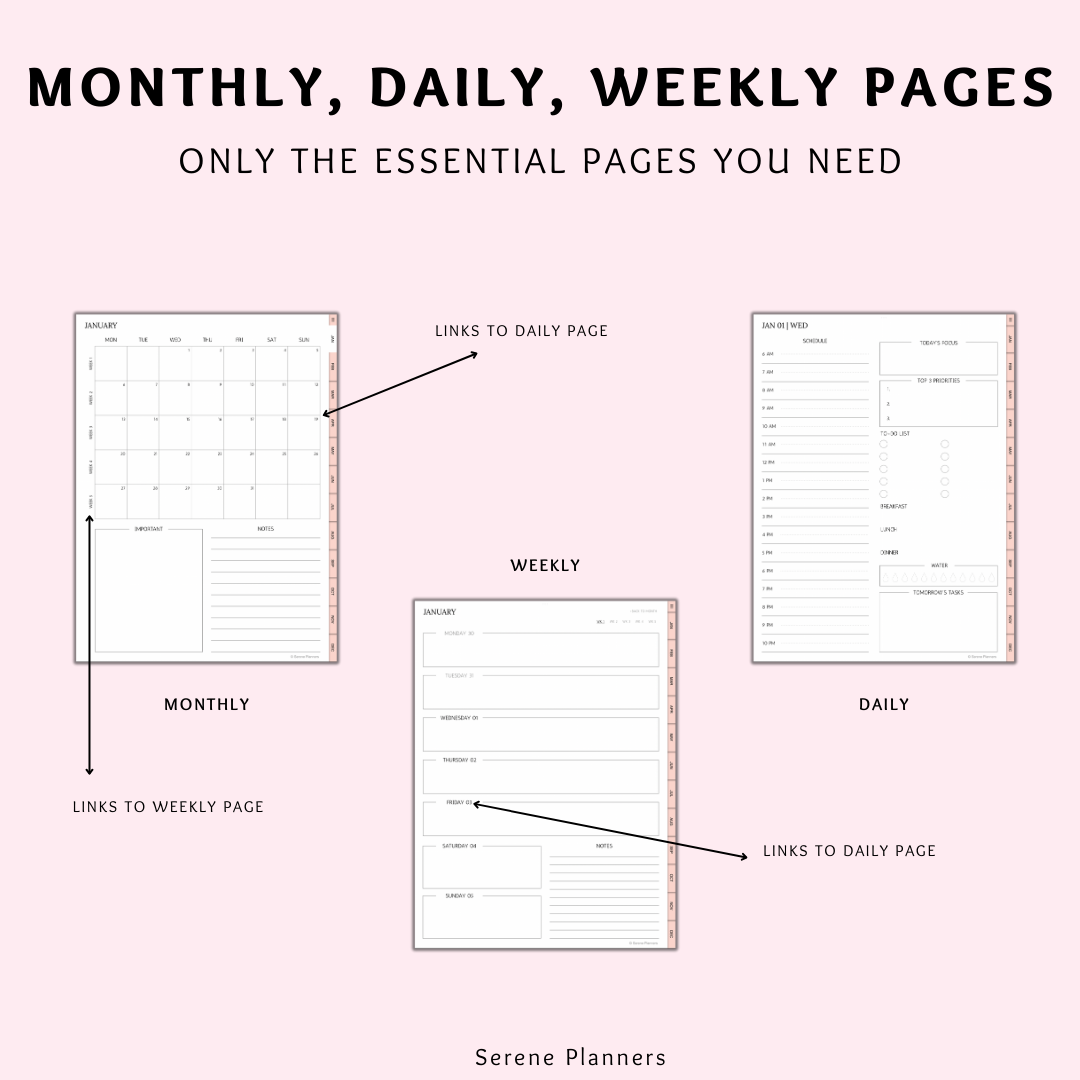 2025 Essential Planner - Pink