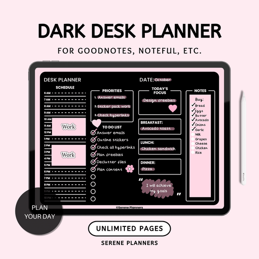 Dark Desk Planner