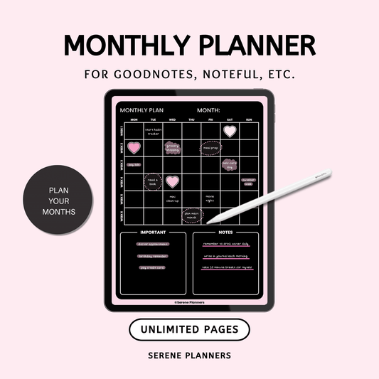 Dark Monthly Planner