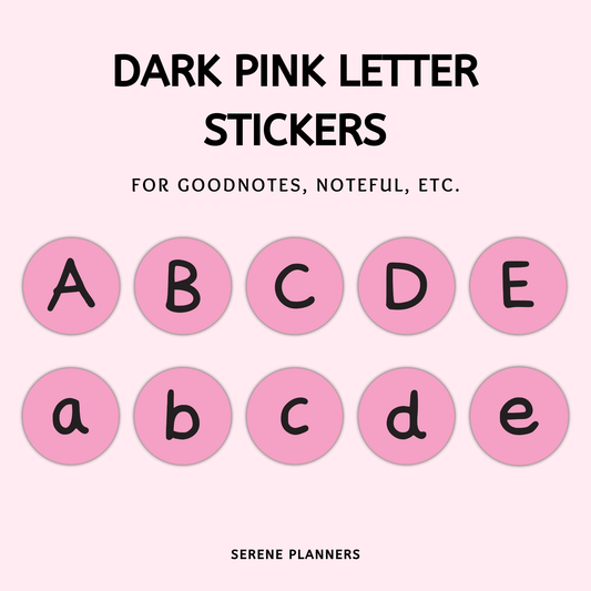 Dark Pink Letter Stickers