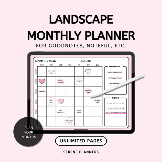 Landscape Monthly Planner