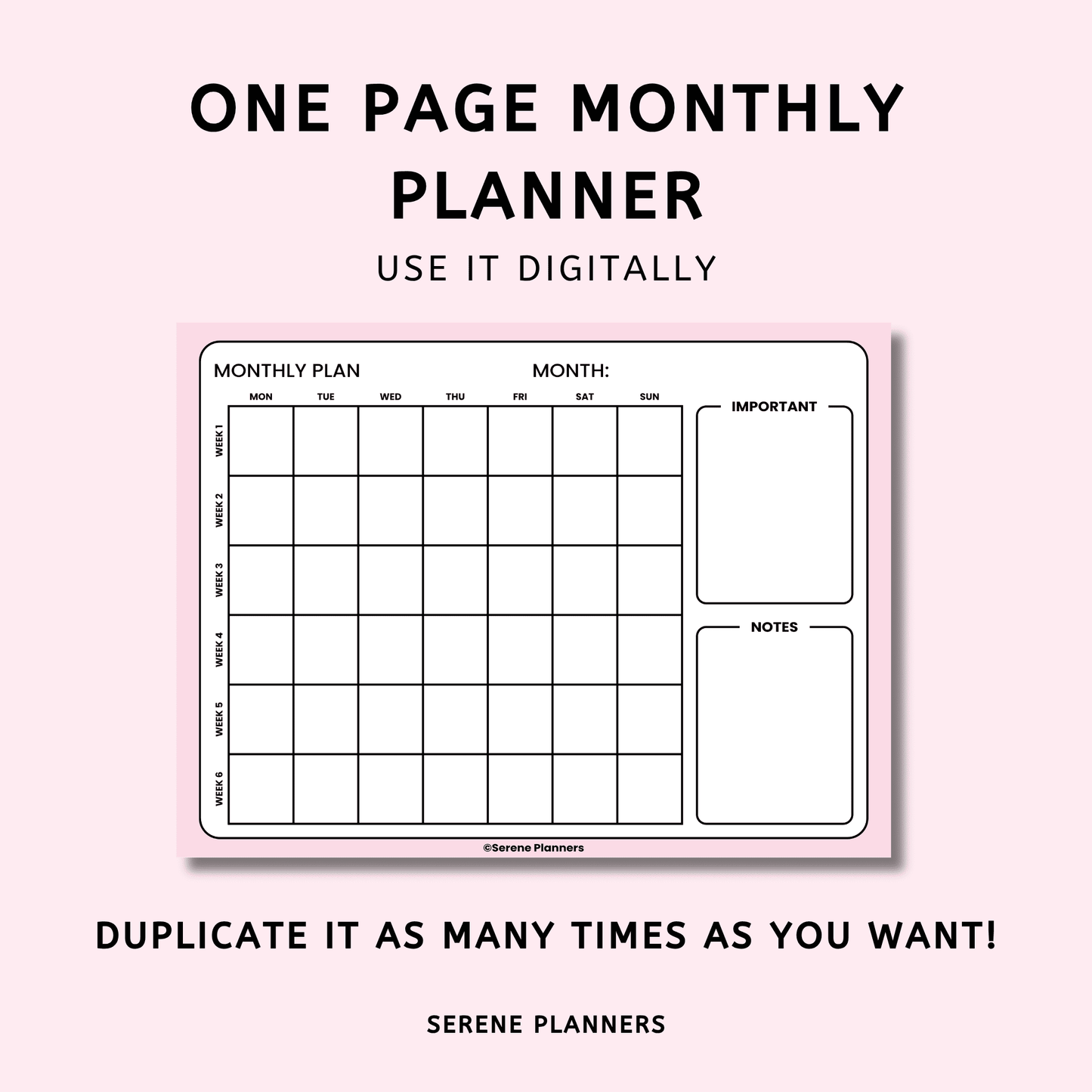Landscape Monthly Planner
