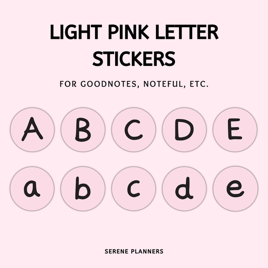 Light Pink Letter Stickers