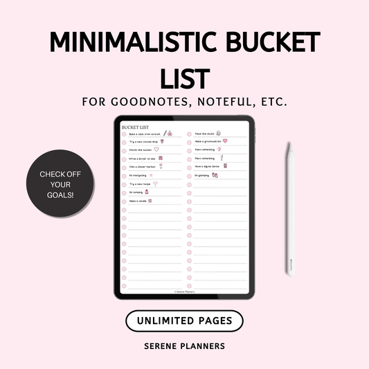 Minimalistic Bucket List