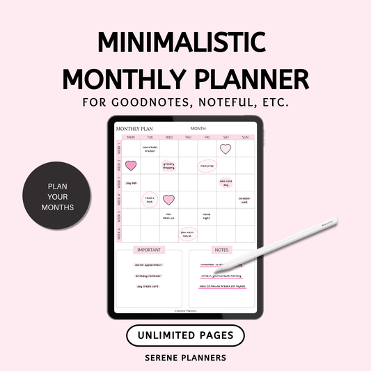 Minimalistic Monthly Planner