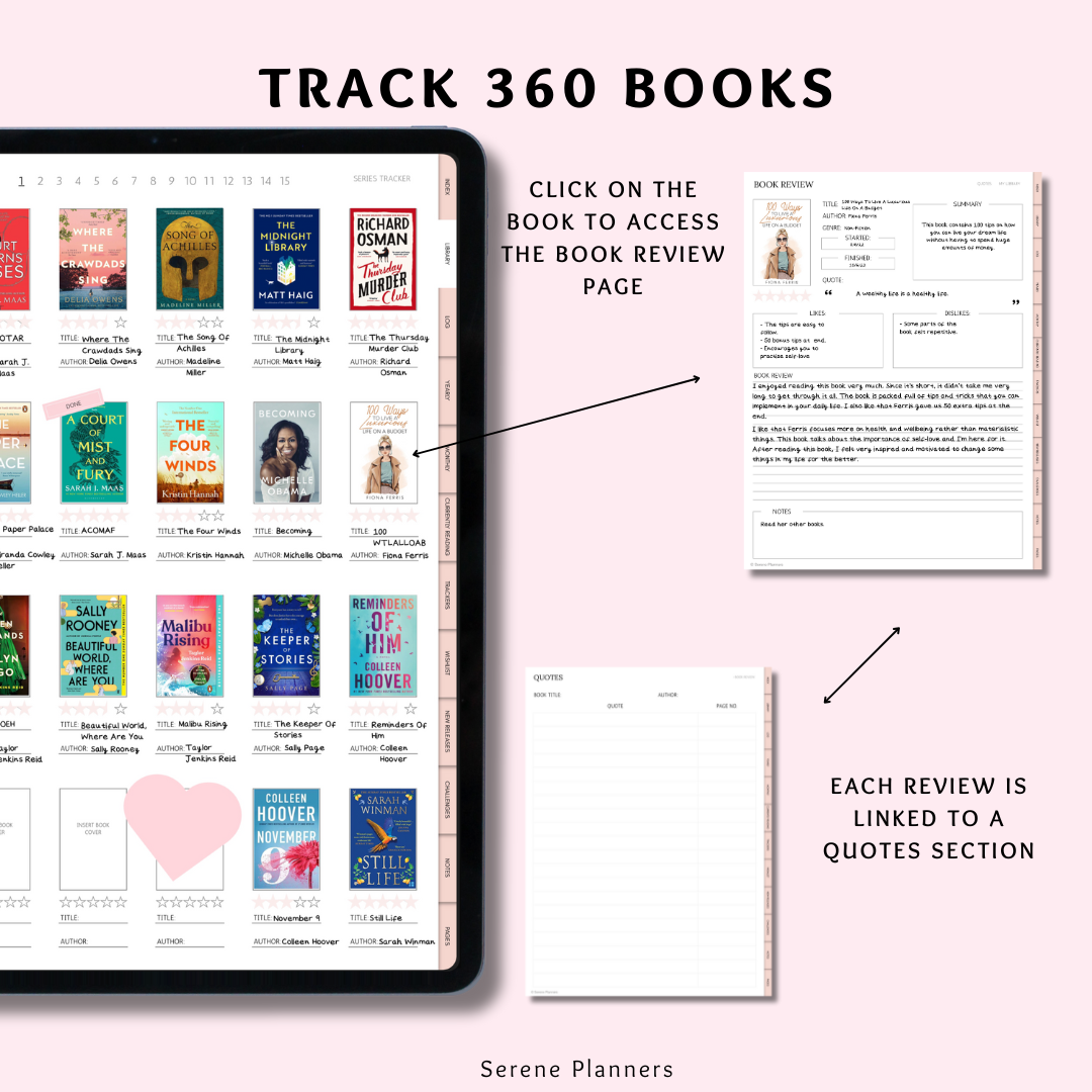 Pink Reading Journal