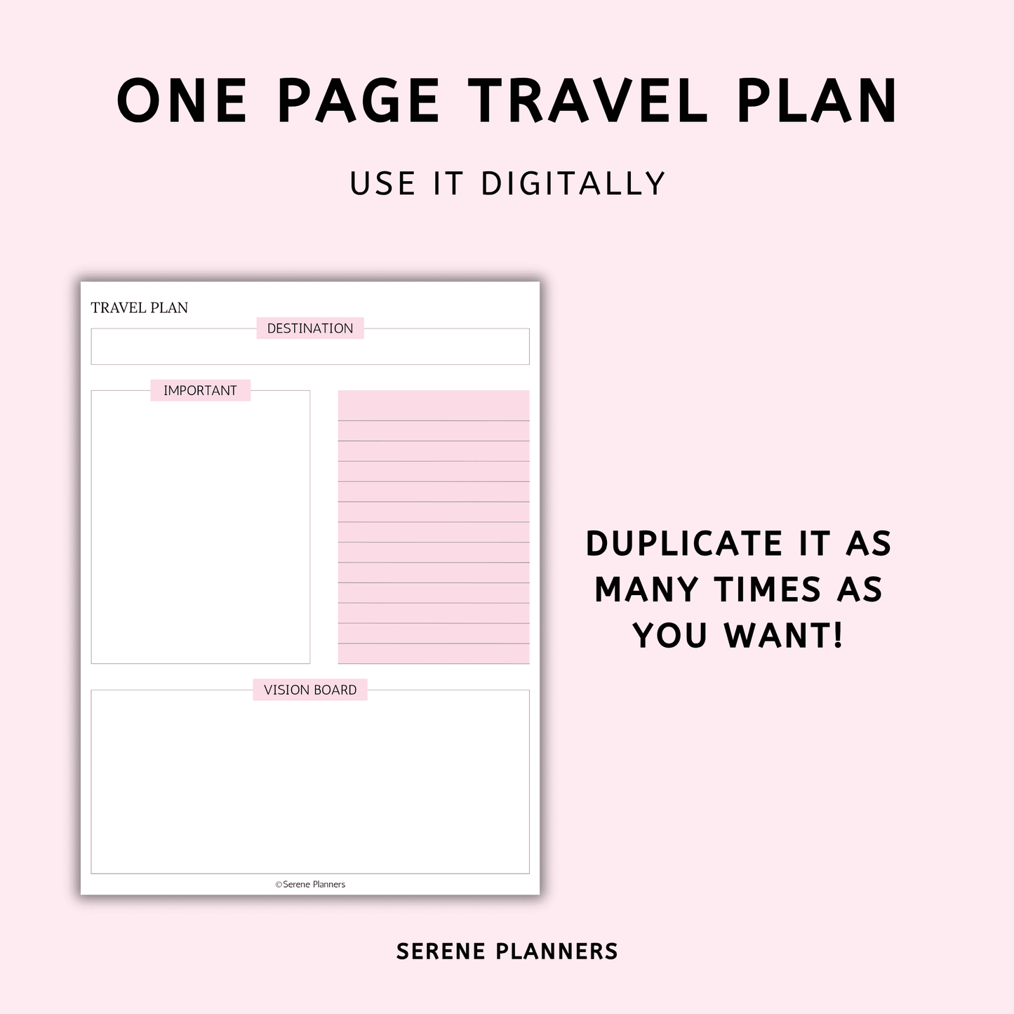 Minimalistic Travel Plan