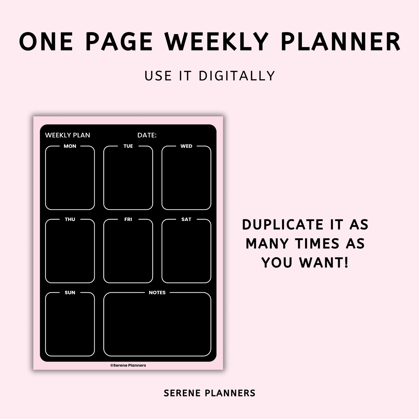 Dark Weekly Planner