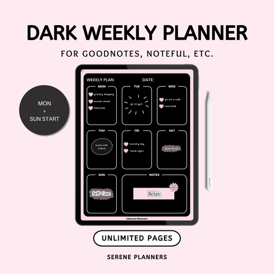 Dark Weekly Planner
