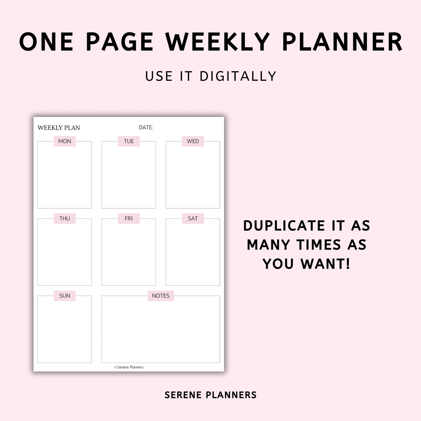 Minimalistic Weekly Planner